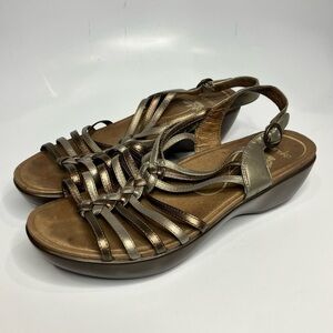 Dansko metallic leather sandals size 41